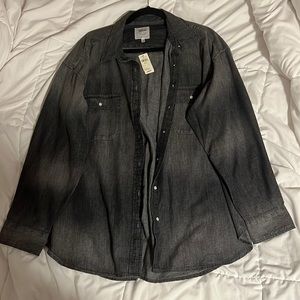 Black aerie oversized button down